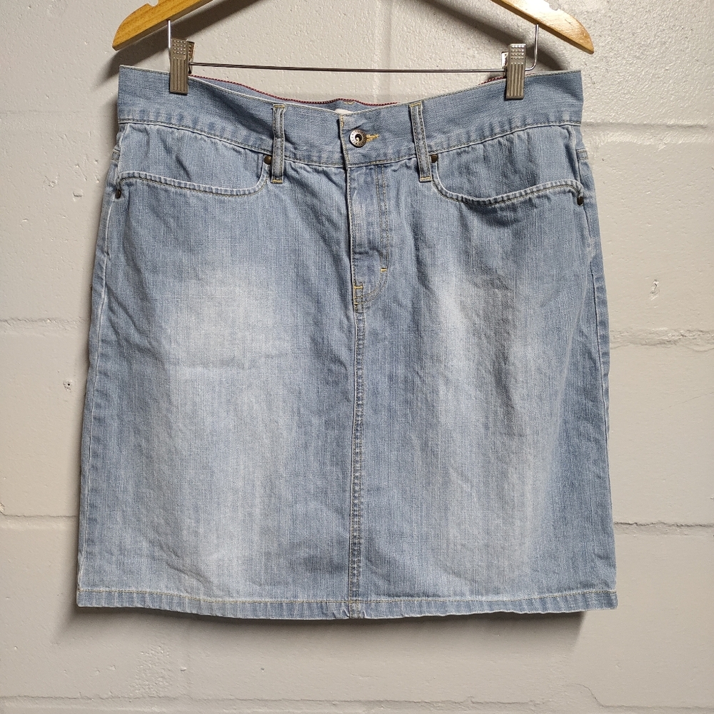 Tommy Hilfiger 90s Y2K light wash denim skirt size 14